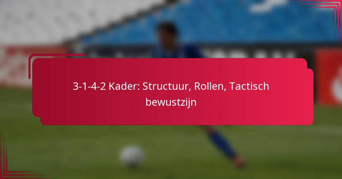 Read more about the article 3-1-4-2 Kader: Structuur, Rollen, Tactisch bewustzijn