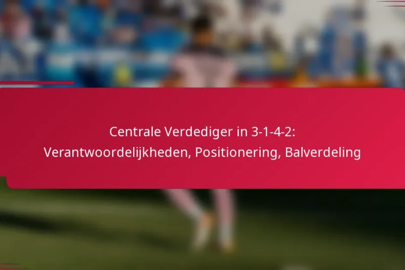Centrale Verdediger in 3-1-4-2: Verantwoordelijkheden, Positionering, Balverdeling