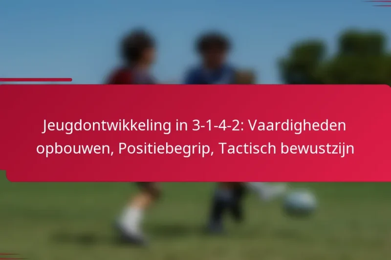 Jeugdontwikkeling in 3-1-4-2: Vaardigheden opbouwen, Positiebegrip, Tactisch bewustzijn