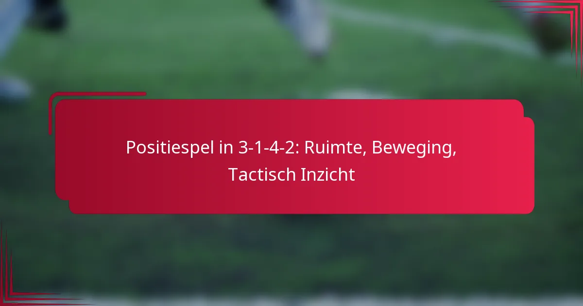 Read more about the article Positiespel in 3-1-4-2: Ruimte, Beweging, Tactisch Inzicht
