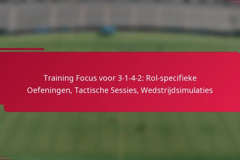 Training Focus voor 3-1-4-2: Rol-specifieke Oefeningen, Tactische Sessies, Wedstrijdsimulaties