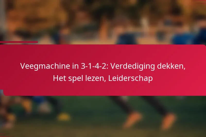 Veegmachine in 3-1-4-2: Verdediging dekken, Het spel lezen, Leiderschap