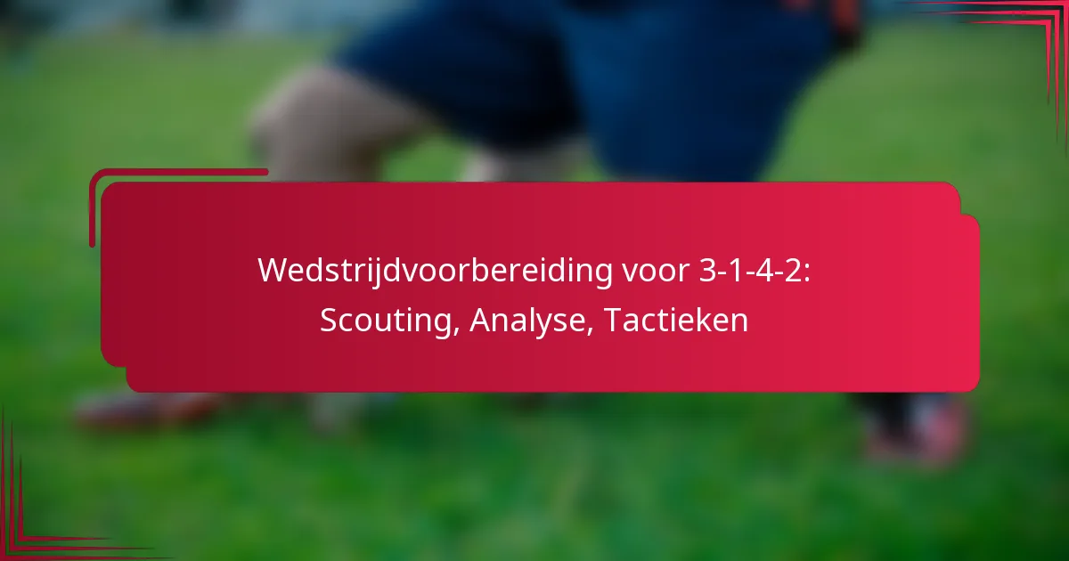 You are currently viewing Wedstrijdvoorbereiding voor 3-1-4-2: Scouting, Analyse, Tactieken