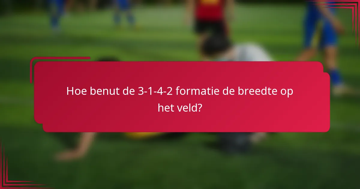 Hoe benut de 3-1-4-2 formatie de breedte op het veld?