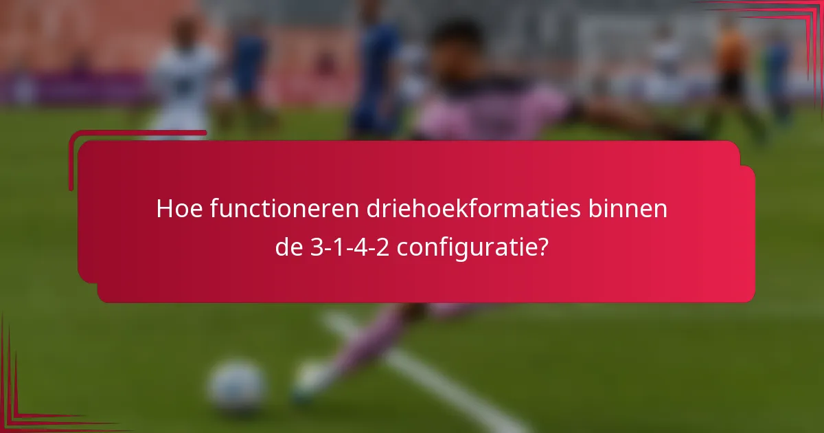 Hoe functioneren driehoekformaties binnen de 3-1-4-2 configuratie?