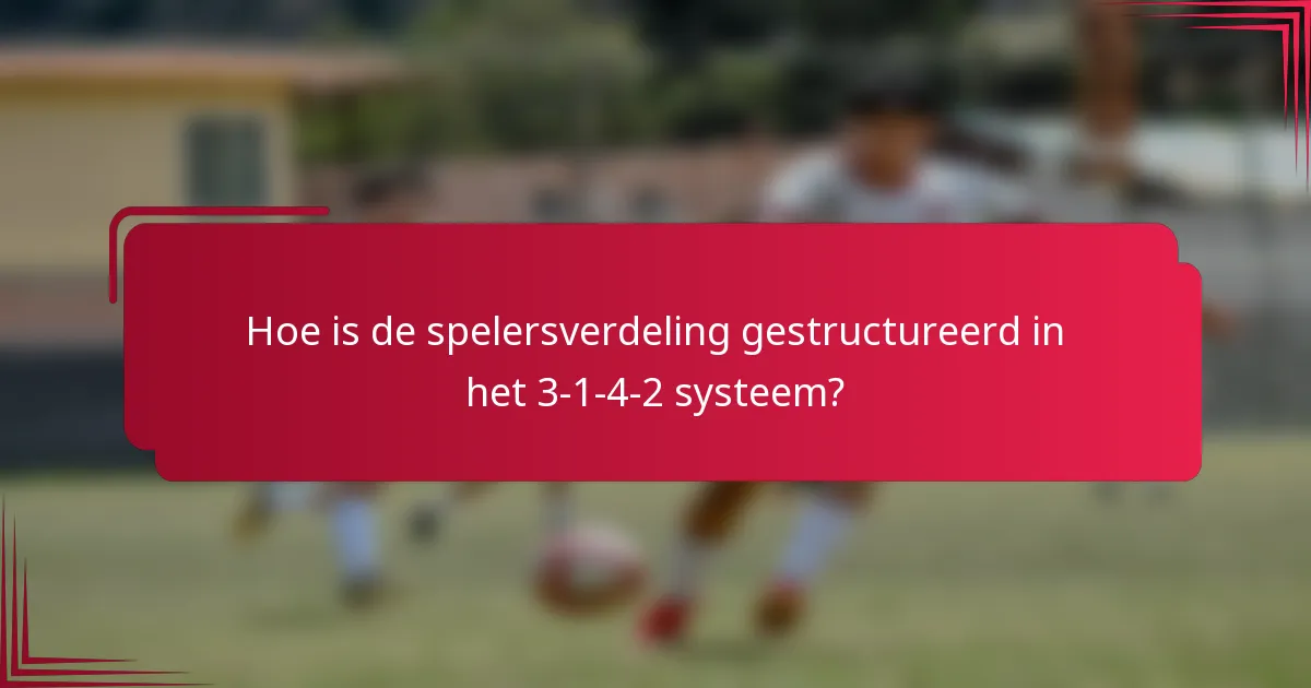 Hoe is de spelersverdeling gestructureerd in het 3-1-4-2 systeem?