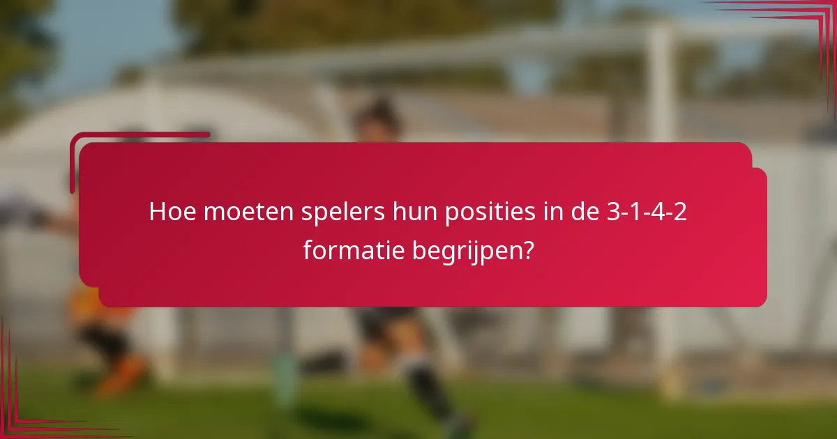 Hoe moeten spelers hun posities in de 3-1-4-2 formatie begrijpen?