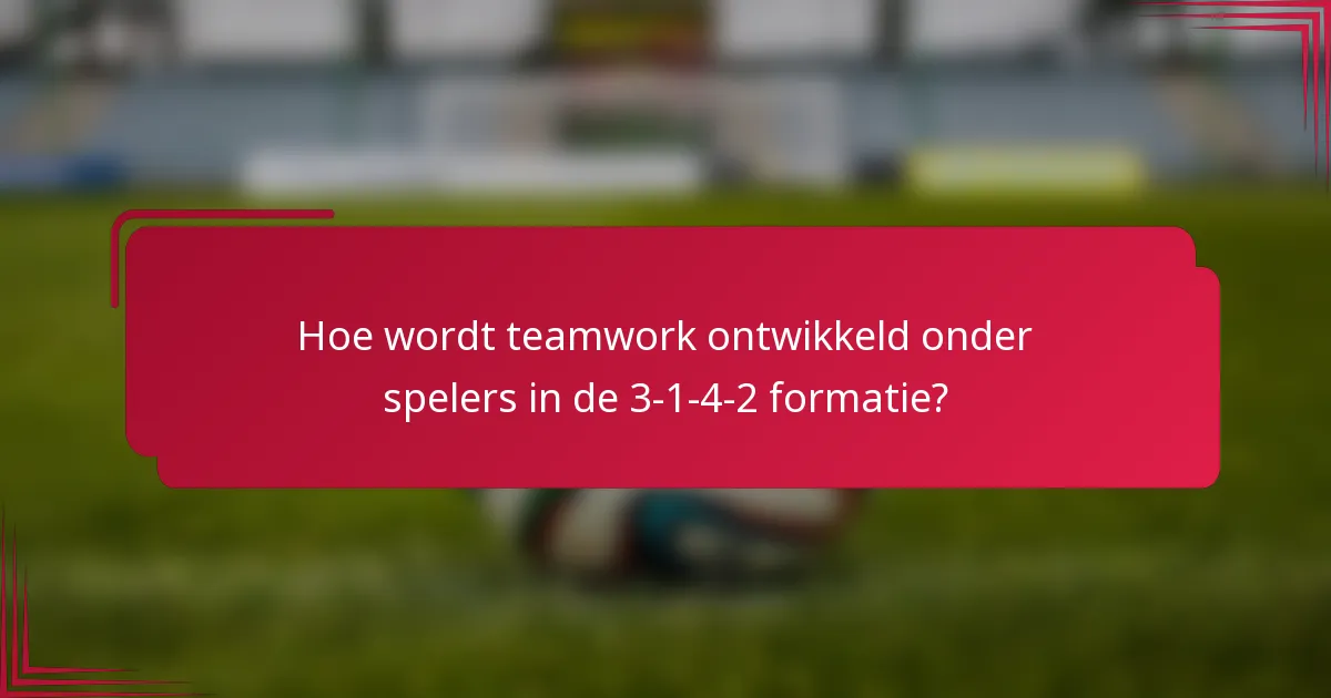 Hoe wordt teamwork ontwikkeld onder spelers in de 3-1-4-2 formatie?