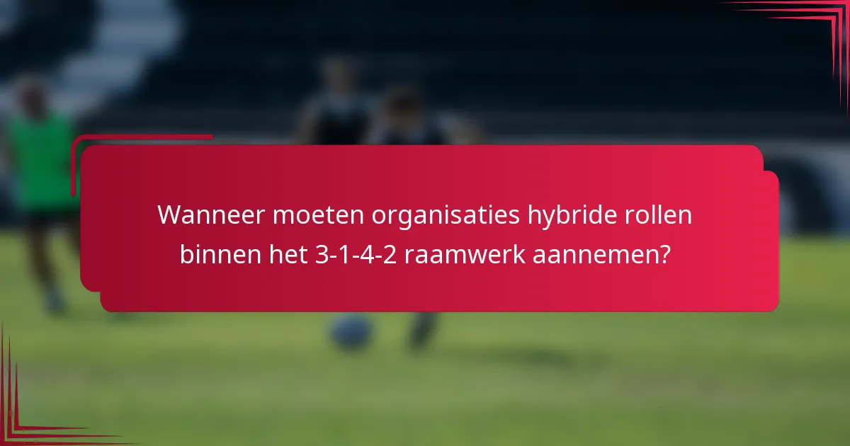 Wanneer moeten organisaties hybride rollen binnen het 3-1-4-2 raamwerk aannemen?