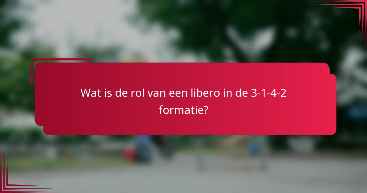 Wat is de rol van een libero in de 3-1-4-2 formatie?
