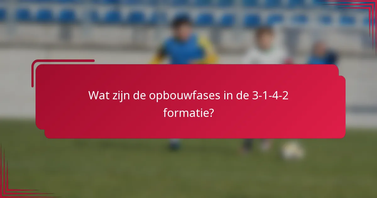 Wat zijn de opbouwfases in de 3-1-4-2 formatie?