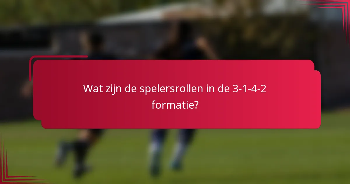 Wat zijn de spelersrollen in de 3-1-4-2 formatie?