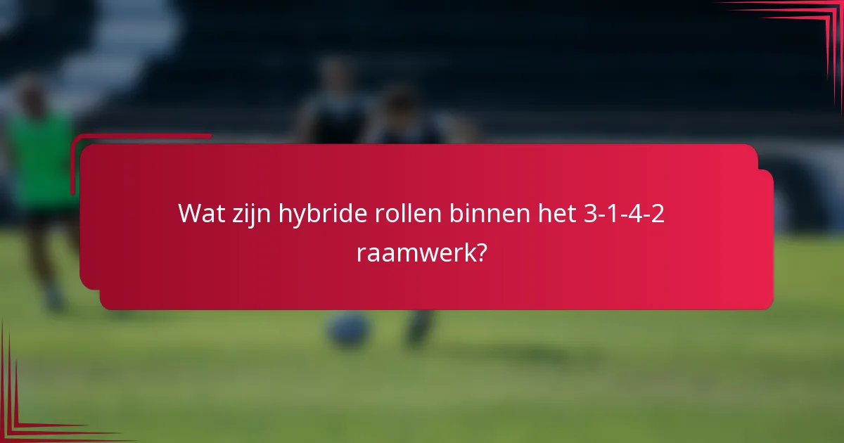 Wat zijn hybride rollen binnen het 3-1-4-2 raamwerk?