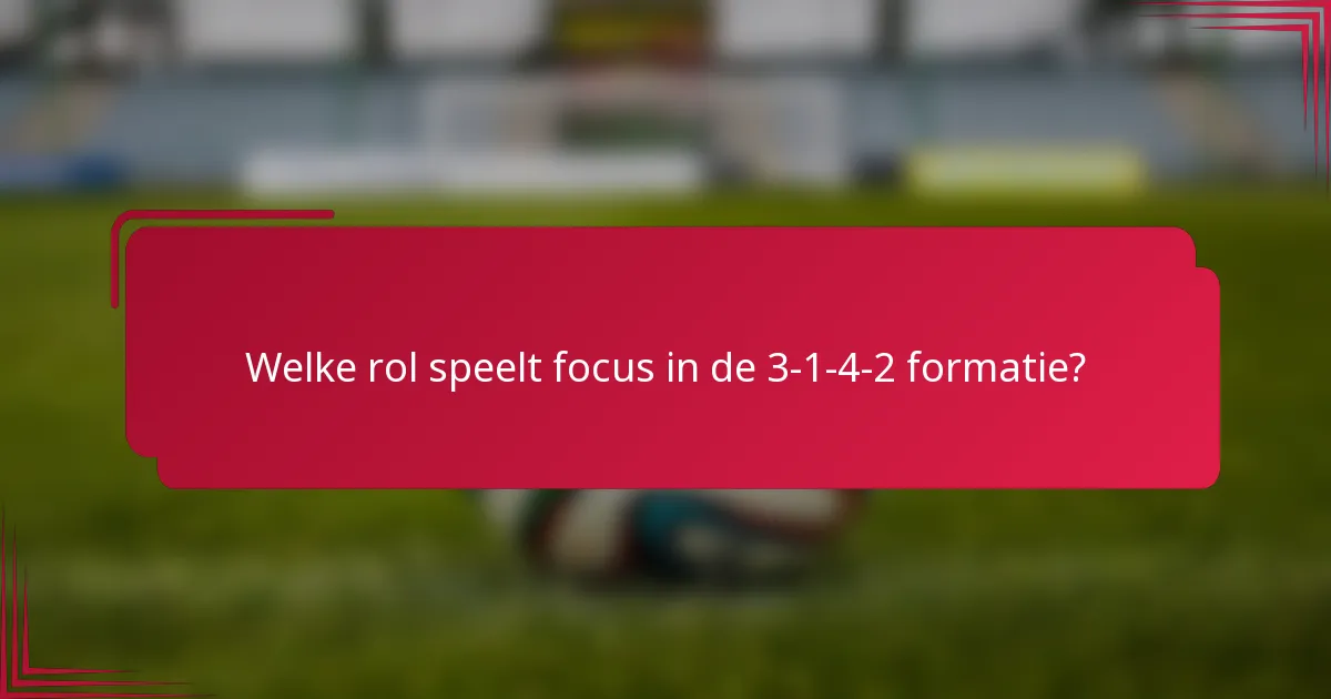 Welke rol speelt focus in de 3-1-4-2 formatie?